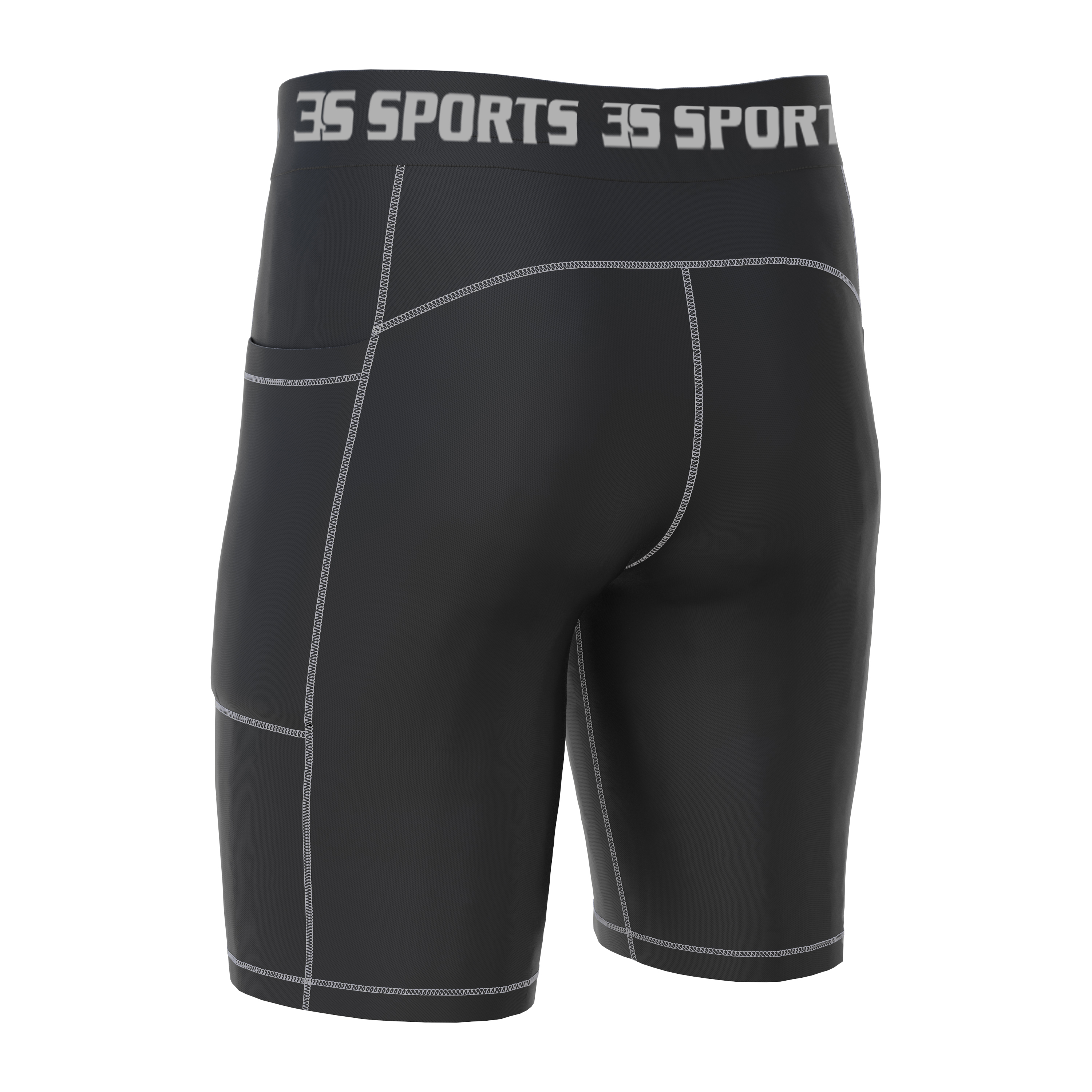 Gym Fitness Compression Wear #Compression Short2_Grey_04